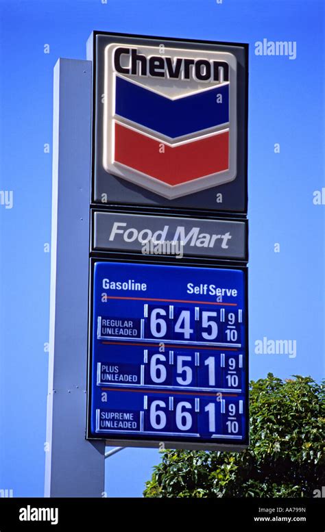 Chevron Gas Station Sign Showing Possible Future Price Of Six Us