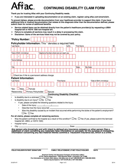 Aflac Continuing Disability Form Fill Out Sign Online Dochub