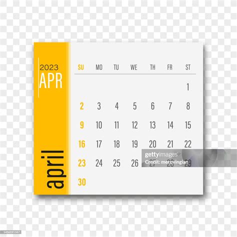 April 2023 Calendar High Res Vector Graphic Getty Images