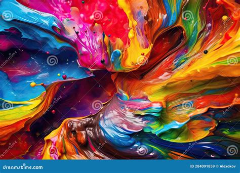 Colorful Abstract Rainbow Painting Wallpaper Ai Generated Stock