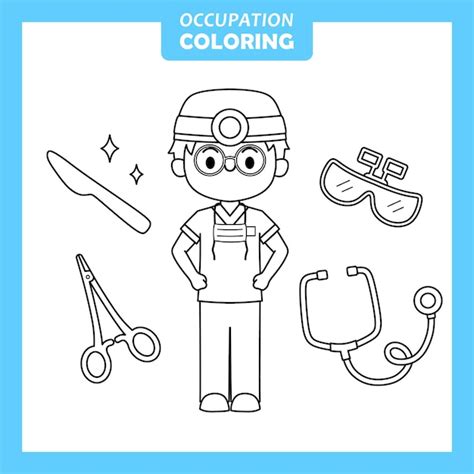 Premium Vector Character Of Job Occupation Coloring Page