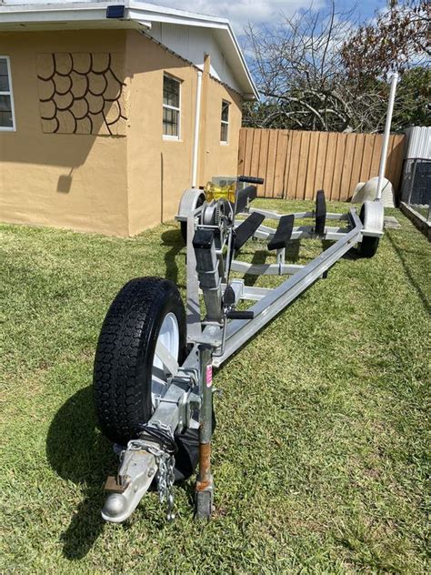 Aluminum 18 20 Foot Boat Trailer Single Axel With Registration For Sale