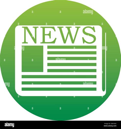 Newspaper In Green Gradient Circle Icon On White Vector Illustration
