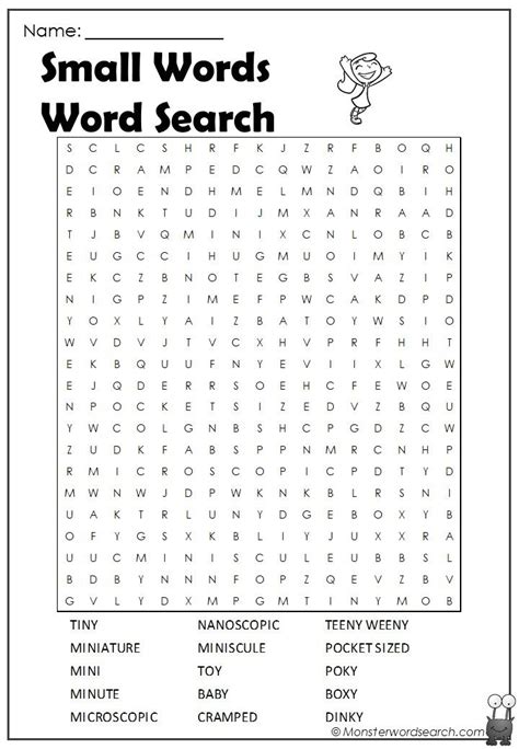 Small Words Word Search Word Find Kids Word Search Small Words