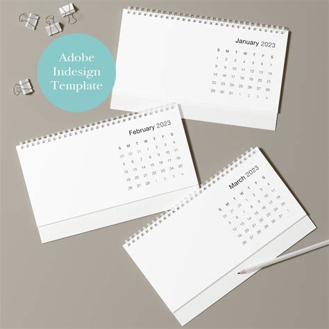 2023 Indesign Printify Desk Calendar Template For Pod Adobe Etsy
