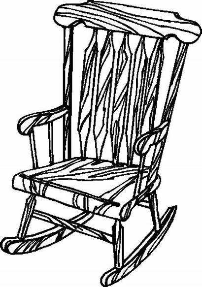 Chair Rocking Drawing Wooden Exellent Getdrawings