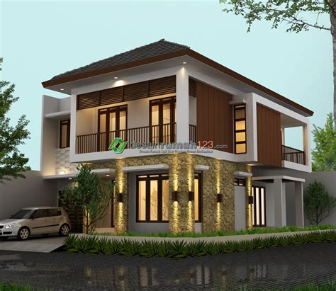 Desain rumah minimalis 2 lantai sederhana. Desain rumah hook 2 lantai di lahan 12 x 20 M2 bergaya ...