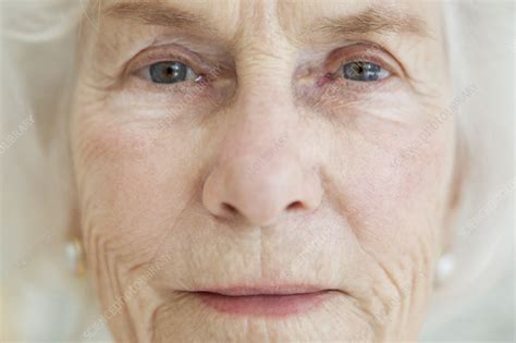close up of older woman s face stock image f005 1122 science photo library