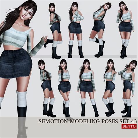 Second Life Marketplace Semotion Female Bento Modeling Poses Set 43