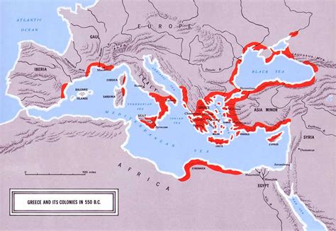 Greece And Its Colonies In 550 Bc