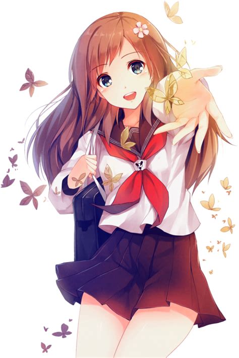 Anime Girl In School Uniform Png