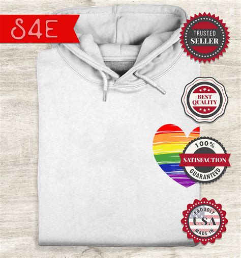 S4e Mens Rainbow Flag Heart Hoodies Gay Pride Parade Lgbtq Sweatshirts