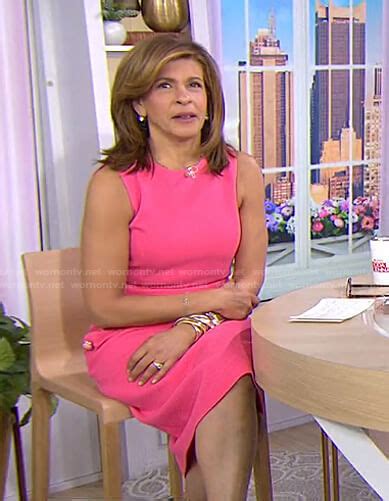 wornontv hoda s pink dress with button details on today hoda kotb clothes and wardrobe from tv