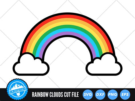 Rainbow Clouds Svg Layered Rainbow Svg Graphic By Lddigital