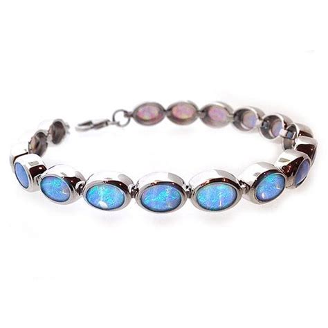 Vibrant Blue Opal Bracelet Handmade In 925 Silver With Aaa Cultured