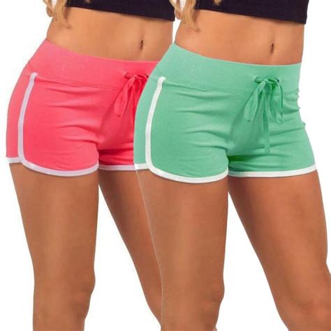 Buy Fat Girls Summer Solid Cotton Sports Shorts Yoga