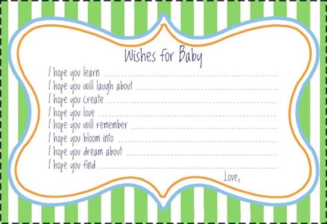 Shopping for baby shower gifts is easy, especially when there's a registry.writing the heartfelt baby shower card…not so much. 18+ Baby Shower Wish and Advice Cards - Party Ideas