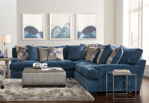 Cindy Crawford Home Beverlywood Navy 3 Pc Sectional Living Room Sets