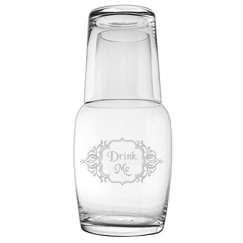 drink me night bottle and glass cup set