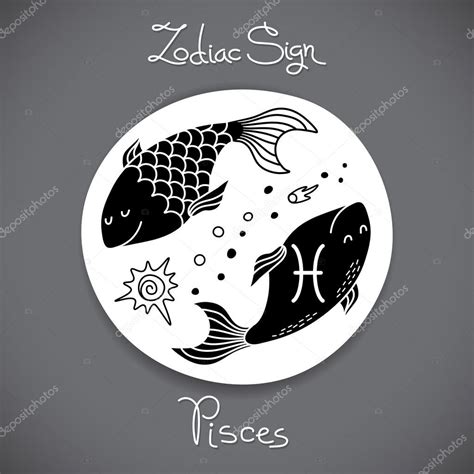 Signo Del Zodiaco De Piscis Del Emblema Del Círculo Del Horóscopo En