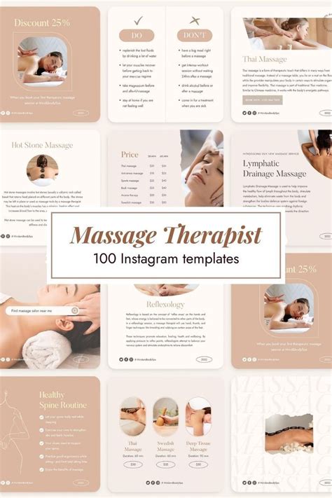 100 Massage Instagram Template Massage Therapist Template Spa Etsy In 2022 Massage Therapist