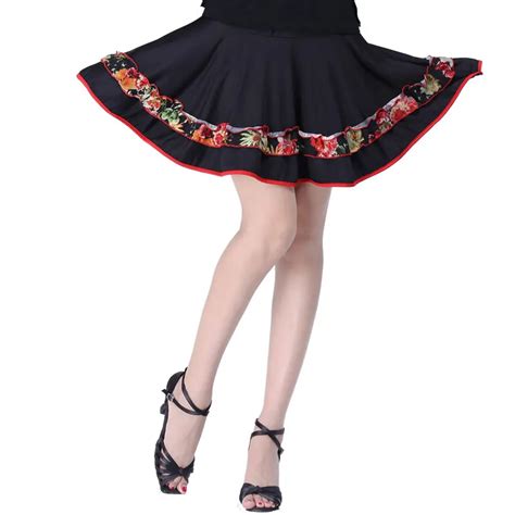 New Lady Latin Dance Skirt For Women Girls Performances Print Design Dress Dance Costumes Adult