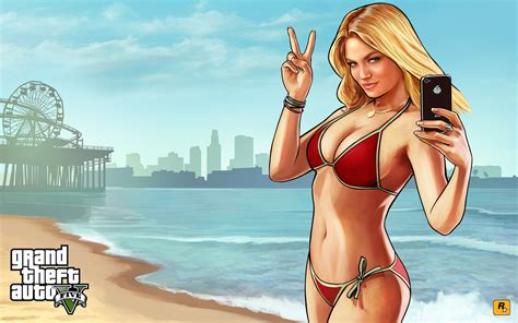Wallpaper Video Games Anime Cartoon Bikini Grand Theft Auto V