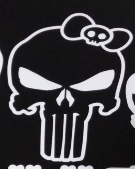 Vinyl Decal Punisher Female Skull By Blackdivadecals On Etsy