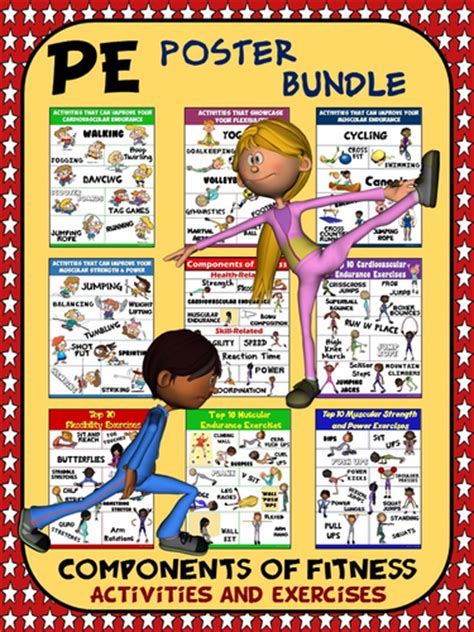 Pe Poster Bundle Components Of Fitness 9 Activity And Exercise