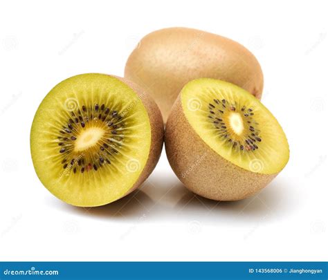 Cut Golden Kiwifruit Kiwi Actinidia Chinensis Stock Photo Image Of