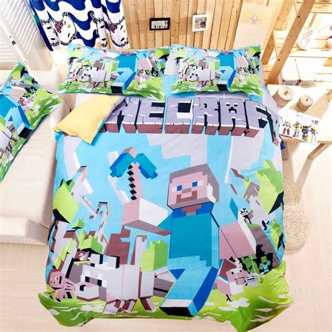 Hot Minecraft Duvet Cover Bedding Set 2015 Hot Bedding Quarto Minecraft Minecraft Quarto
