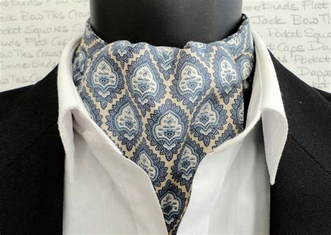 Cravat Ascot Cravats For Men Blue Cravat Reversible Cravat Etsy