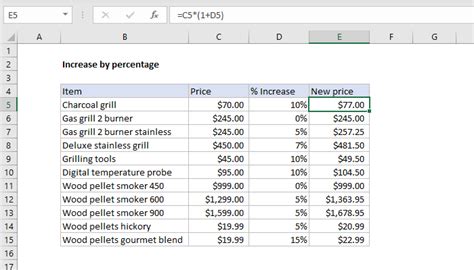 Excel Formula Increase By Percentage Exceljet