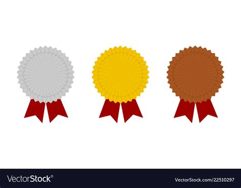 Medal Icons Gold Silver And Bronze Icons Vector Image