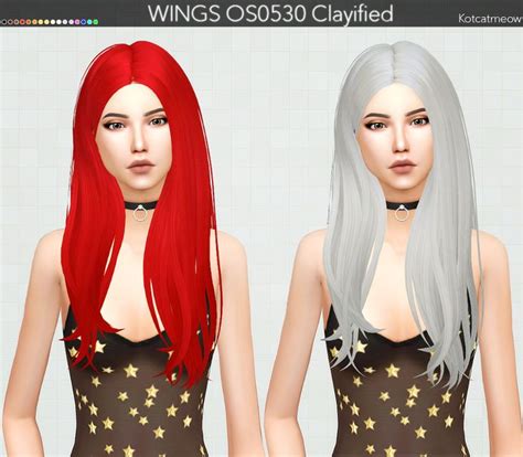 Wings Os0530 Hair Clayified Sims Hair Sims 2 Hair Sims 4