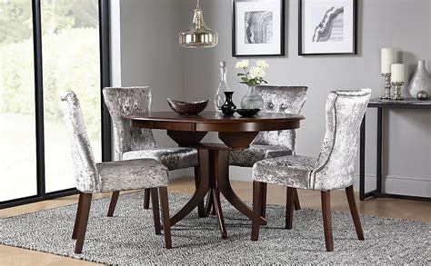 Naj dining chair guatemala was the. Hudson Round Dark Wood Extending Dining Table with 6 ...