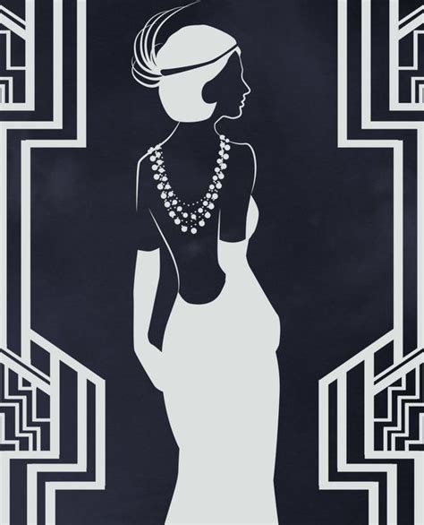 1920s Woman Art Deco Posters Silhouette Art Easy Canvas Art