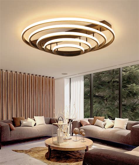 Modern Led Ceiling Light Aluminum Silica Gel Annulus Simple Living Room