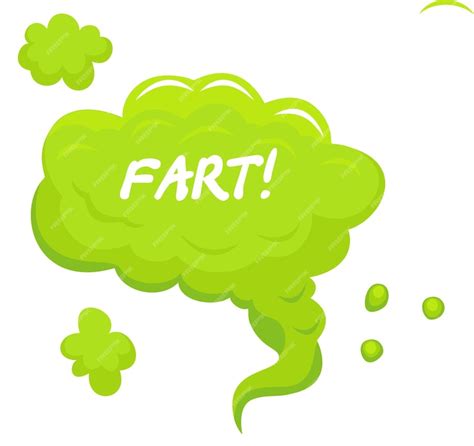 Premium Vector Green Cartoon Cloud Of Gas With Comic Style Text Fart