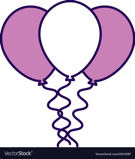 Purple Balloons Cartoon Royalty Free Vector Image