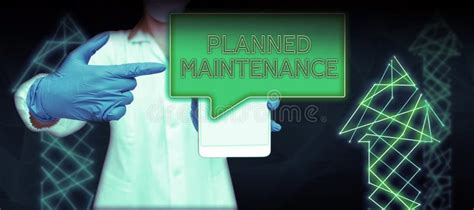Hand Writing Sign Planned Maintenance Business Showcase Check Ups To