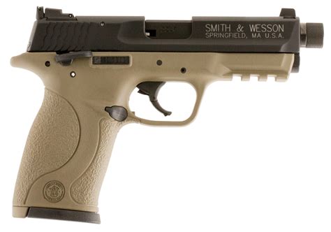Smith And Wesson Mandp22 Compact Threaded Barrel Fde Pistol 22lr 2 10rd