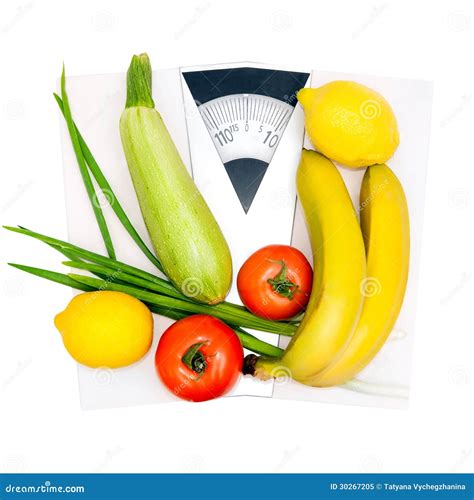 Vegetables And Fruits On The Scales Stock Image Image Of Diabetes