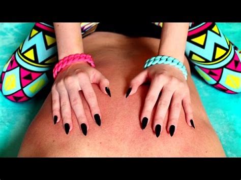 Asmr Back Scratching Session With Long Black Nails Youtube