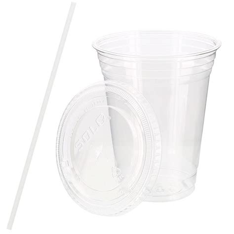 16 Oz Soft Sided Clear Cup With Lid And Straw Totally Promotional