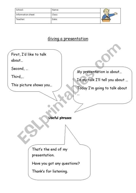 Tips For Giving A Presentation Esl Worksheet By Lenzilott