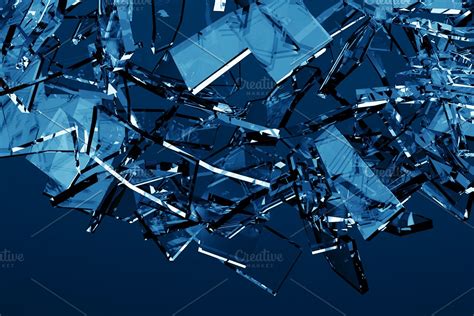 Blue Shattered Glass 6 Backgrounds Custom Designed Graphic Objects ~ Creative Market