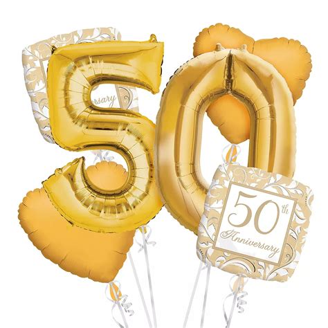 50th Anniversary Balloon Bouquet 6pc Party City Canada