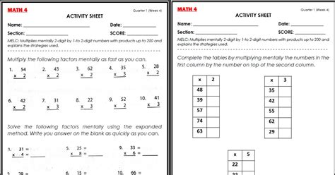 Math Q Week Melc Based Learning Activity Sheets Deped Click