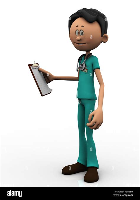 Cartoon Smiling Nurse Holding Clipboard Hi Res Stock Photography And